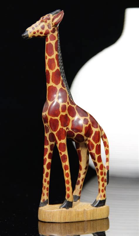 Hand Crafted African Wooden Giraffe Sculpture Figurine Great