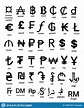 Black and White World Currency Symbol Vector Bundle Set Stock Vector ...