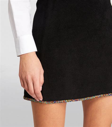 Womens Sandro Black Velvet Embellished Mini Skirt Harrods Uk
