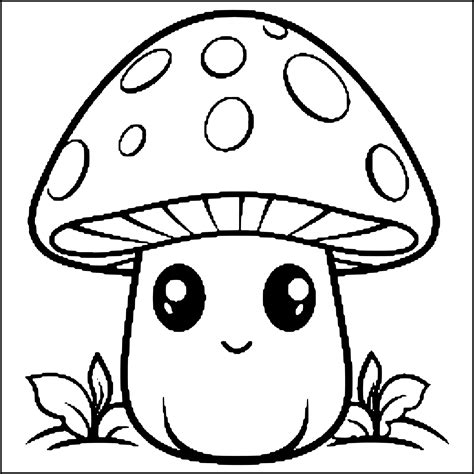 Cute Mushrooms Coloring Book Cute Simple Coloring Pages Coloring Library