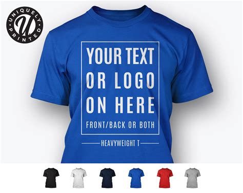 Personalised T Shirt Custom Printed Your Text Logo Design Etsy Uk