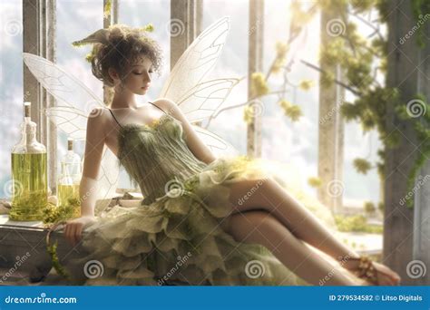 Beautiful And Elegant Fairy Girl AI Generated Illustration Stock