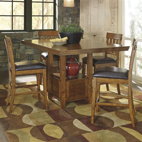 Signature Design By Ashley Ralene Casual Dining Table Set With 4 Bar