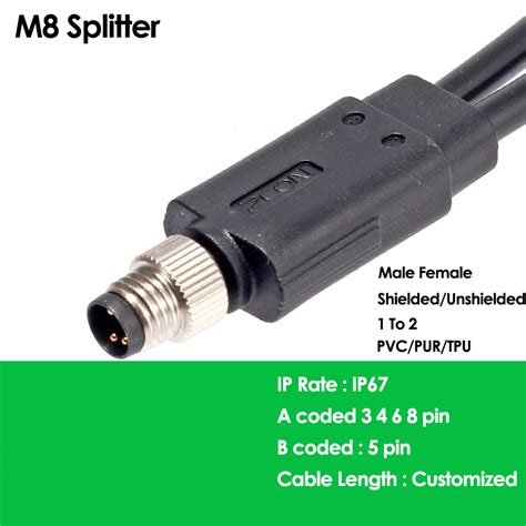 M8 Splitter Cable 3 Pin 4 Pin 6 Pin 8 Pin Shine Industry