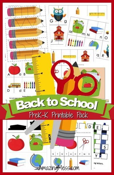 Free Back To School Printable Pack Activities For Kindergarten Children