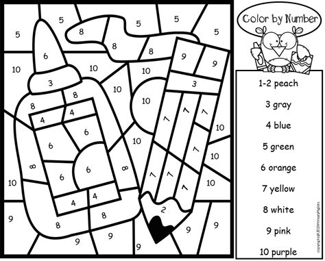 Coloring pages numbers 1 5 20 colour 10 at auto market. Color by Number | Back to School | Math Mystery Coloring ...