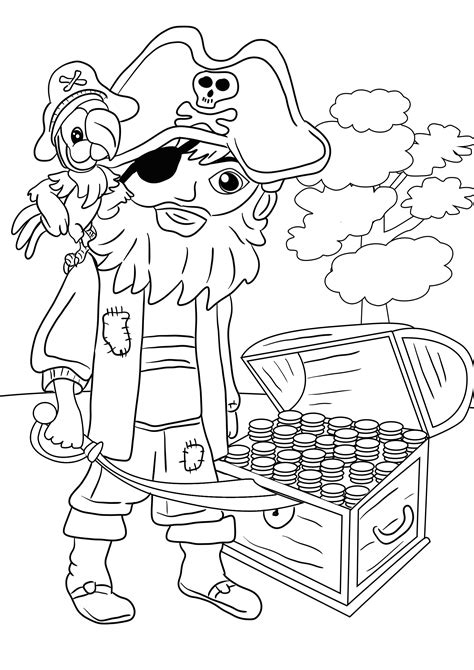 Pirate Treasure Chest Coloring Pages At Getcolorings Free