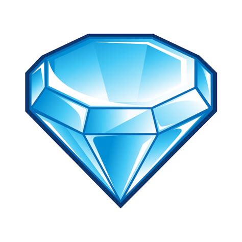 Icono De Diamante Azul Vector Premium