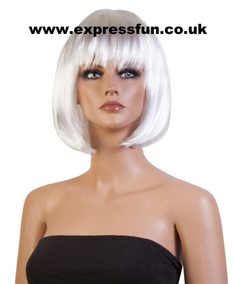 White Shoulder Length Bob Style Fancy Dress Wigs Fancy Dress Wigs Bob Styles Shoulder