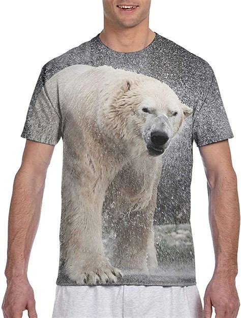 Polar Bear Mens Short Sleeve T Shirt Casual Poly Tee For Fitness At