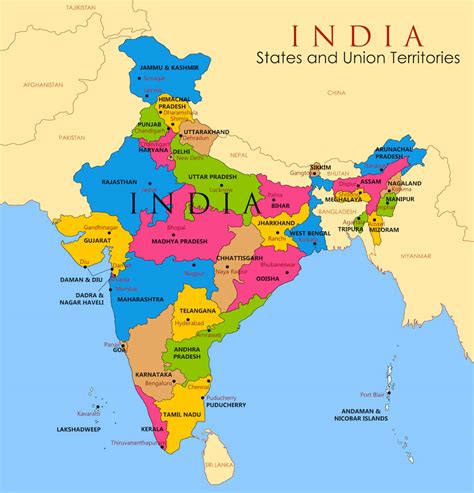 States And Capitals Map Of India India Map India World Map States Images