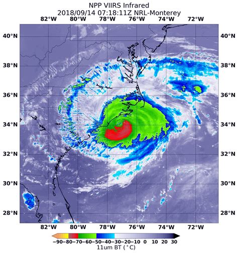 Nasa Noaa Satellite Sees Land Falling Hurricane Florence