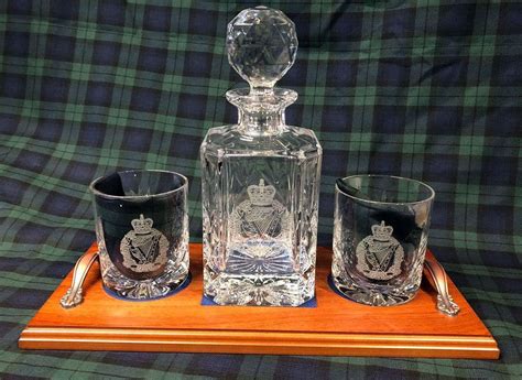 Uk Military Engraved Whisky Glass Tumbler With Army Regiment Cap Badges Royal Navy And Raf Crests