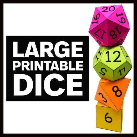 My Math Resources Printable Dice Templates