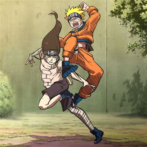 Naruto Vs Neji Dessin Main Illustrations Personnages