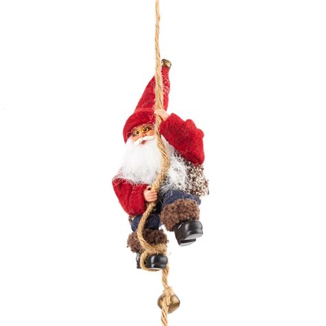 Climbing Santa On Rope Wall Art Christmas And Winter Holiday Crafts Factory Direct Craft