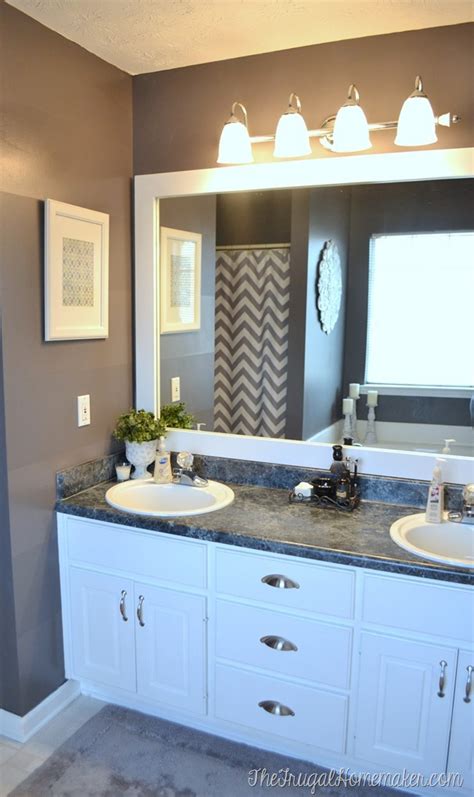An antique design frame would work well for a classic bathroom theme. How to frame out that builder basic bathroom mirror (for ...