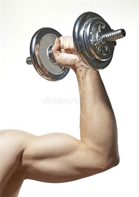 Flexing Biceps With Weight Stock Image Image Of Healthy 30523771