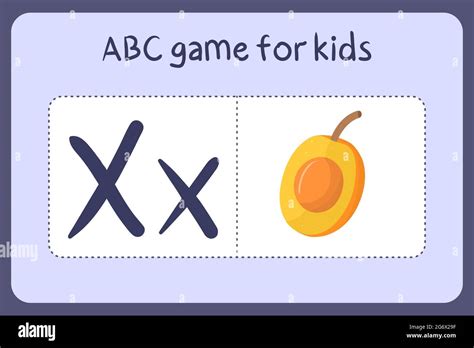 Kid Alphabet Mini Games In Cartoon Style With Letter X Ximenia
