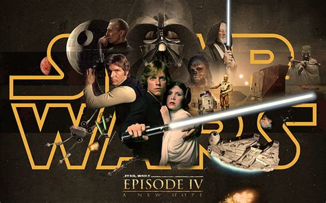 HD Wallpaper Star Wars Episode IV Poster Droids R2D2 Darth Vader