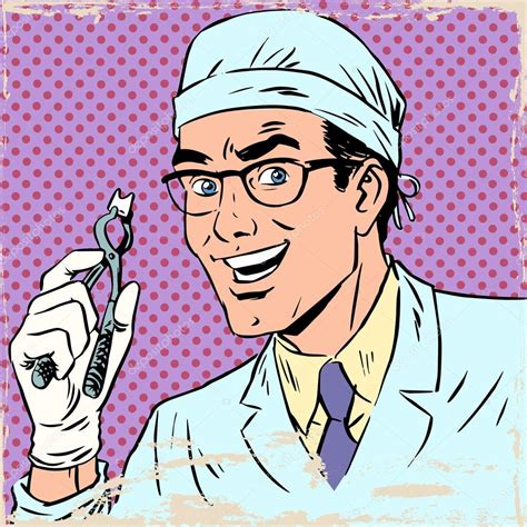 funny picture dentist pulling teeth funny dentist pulled out a tooth pop art retro comic