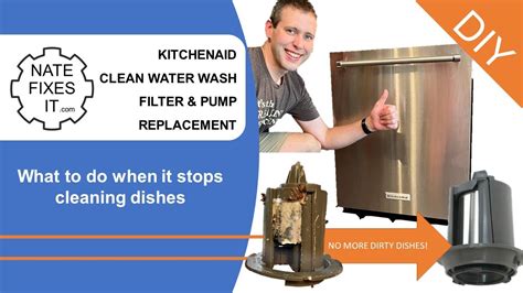 Kitchenaid Dishwasher Clean Water Wash Filter Replacement And