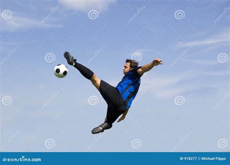 Football Soccer Player Volley Stock Image Image Of Soccer Volley 918277