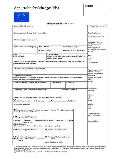 How To Fill Out Schengen Visa Application Form
