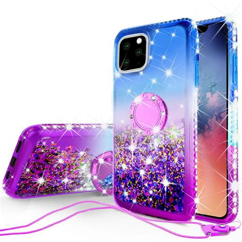 Apple Iphone 12 Iphone 12 Pro Case Ring Kickstand Liquid Glitter