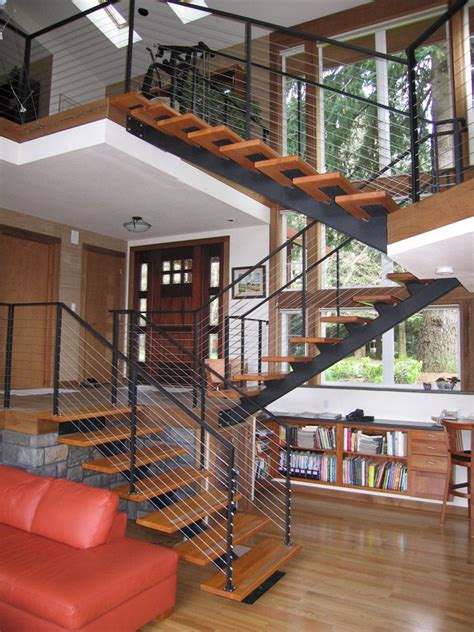 Residential Monostringer Floating Stair Staircase Design Floating
