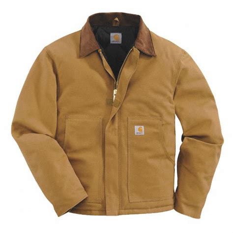 Carhartt Jacket 100 Ring Spun Cotton Duck Brown Zipper Closure Type