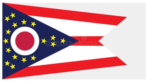 Flag Of Ohio Vector Illustration Stock Vector Illustration Of Land