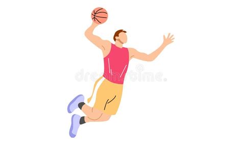 Basketball Player Dunking Vector Flat Illustration Stock Vector