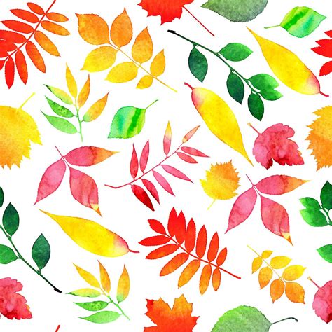 Free Vector Seamless Pattern Of Autumn Leaves