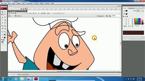 Adobe Flash Tutorial How To Draw A Cartoon Character Youtube