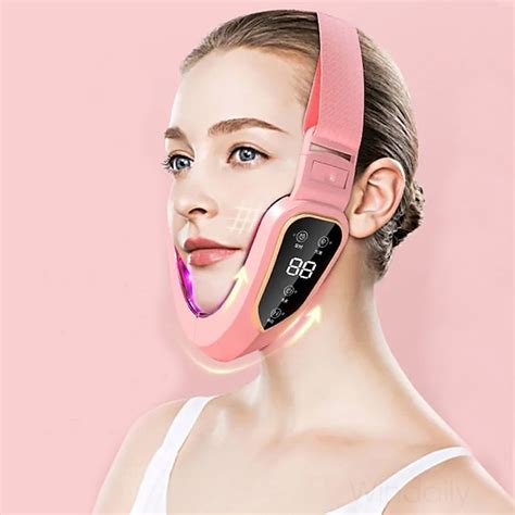 facial lifting device led photon therapy facial slimming vibration massager double chin v face