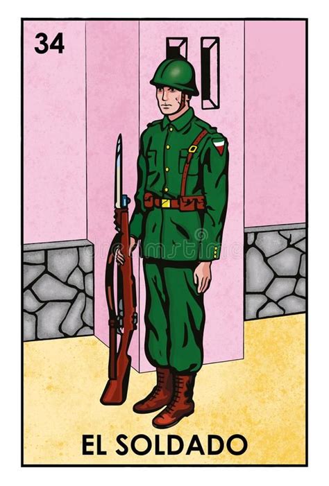 lotería mexicana el soldado high resolution image editorial image illustration of mexican