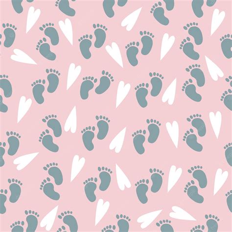 Premium Vector Baby Footprints Seamless Pattern Vector Illustration