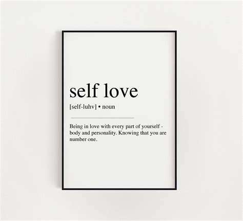 Self Love Definition Poster Print New Home Birthday Best Etsy