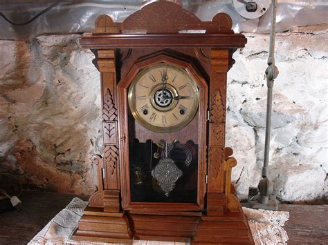 Antique E Ingraham Clock Co Walnut Kitchen Clock Clock Hobbyists