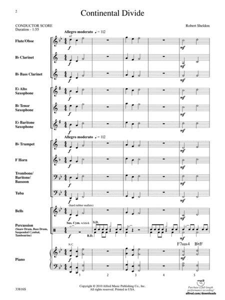 Continental Divide By Robert Sheldon Score And Parts Sheet Music
