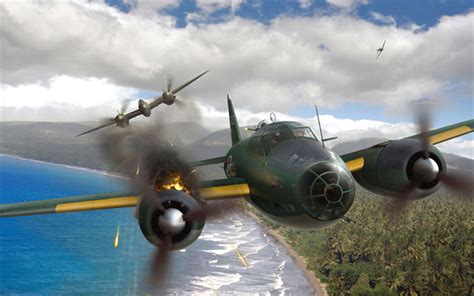 Download Wallpapers Lockheed P 38 Lightning Mitsubishi G4m World Of