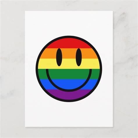 Rainbow Smiley Face Postcard