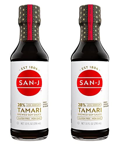 San J Gluten Free Tamari Soy Sauce Reduced Sodium Vegan Kosher Non