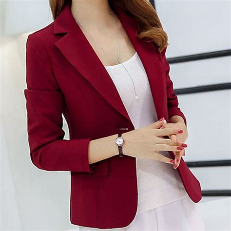 buy brand spring autumn slim fit women formal jackets work office ladies lapel