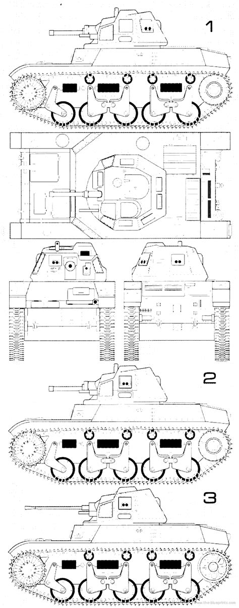 Tank Renault Mle1934 Amc 34 Drawings Dimensions Pictures