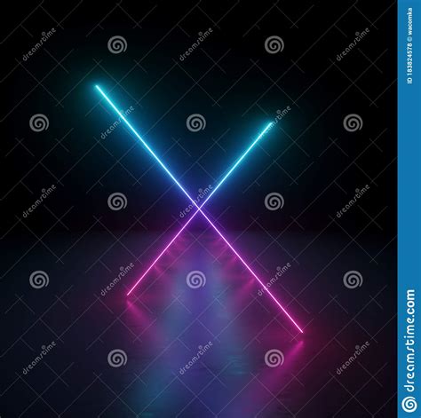 3d Render Abstract Background With Bright Pink Blue Lines