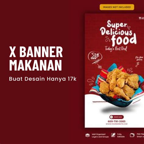 X Banner Makanan Buat Desain Hanya K Lautan Display