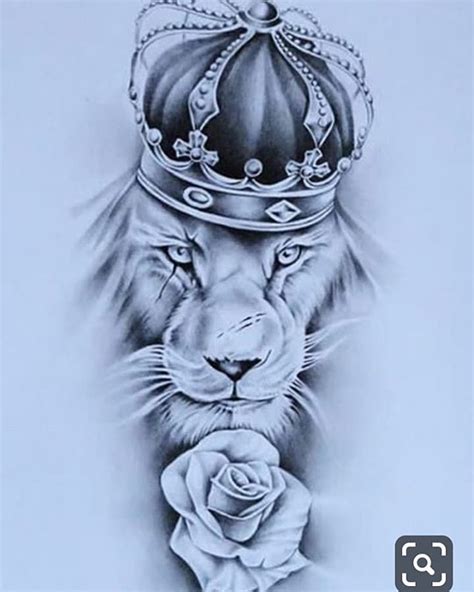 Lion Head With Crown Drawing PeepsBurgh