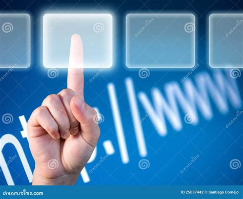 Hand Choosing Options Over Technology Background Stock Photo Image Of